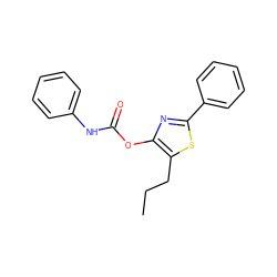 CCCc1sc(-c2ccccc2)nc1OC(=O)Nc1ccccc1 ZINC000013822619