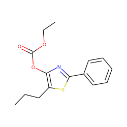 CCCc1sc(-c2ccccc2)nc1OC(=O)OCC ZINC000013822621