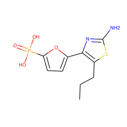 CCCc1sc(N)nc1-c1ccc(P(=O)(O)O)o1 ZINC000066101036