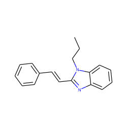 CCCn1c(/C=C/c2ccccc2)nc2ccccc21 ZINC000003904648