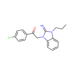 CCCn1c(=N)n(CC(=O)c2ccc(Cl)cc2)c2ccccc21 ZINC000023634066