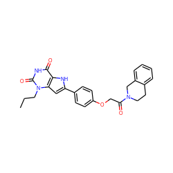 CCCn1c(=O)[nH]c(=O)c2[nH]c(-c3ccc(OCC(=O)N4CCc5ccccc5C4)cc3)cc21 ZINC000053294070