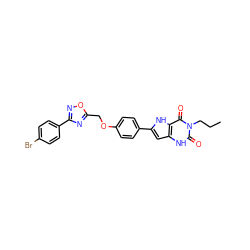 CCCn1c(=O)[nH]c2cc(-c3ccc(OCc4nc(-c5ccc(Br)cc5)no4)cc3)[nH]c2c1=O ZINC000053313040