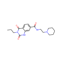 CCCn1c(=O)[nH]c2cc(C(=O)NCCN3CCCCC3)ccc2c1=O ZINC000028641307