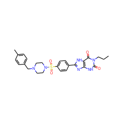 CCCn1c(=O)[nH]c2nc(-c3ccc(S(=O)(=O)N4CCN(Cc5ccc(C)cc5)CC4)cc3)[nH]c2c1=O ZINC000040935593