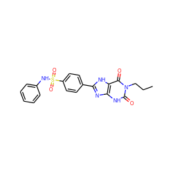 CCCn1c(=O)[nH]c2nc(-c3ccc(S(=O)(=O)Nc4ccccc4)cc3)[nH]c2c1=O ZINC000035827280