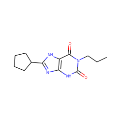 CCCn1c(=O)[nH]c2nc(C3CCCC3)[nH]c2c1=O ZINC000013472985