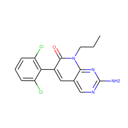 CCCn1c(=O)c(-c2c(Cl)cccc2Cl)cc2cnc(N)nc21 ZINC000003815554