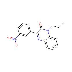 CCCn1c(=O)c(-c2cccc([N+](=O)[O-])c2)nc2ccccc21 ZINC001772646279