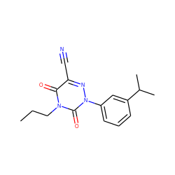 CCCn1c(=O)c(C#N)nn(-c2cccc(C(C)C)c2)c1=O ZINC000049014359