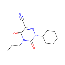 CCCn1c(=O)c(C#N)nn(C2CCCCC2)c1=O ZINC000049111518