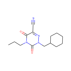 CCCn1c(=O)c(C#N)nn(CC2CCCCC2)c1=O ZINC000049055318