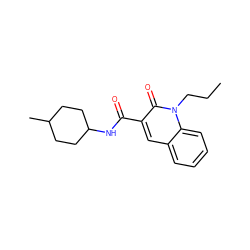 CCCn1c(=O)c(C(=O)NC2CCC(C)CC2)cc2ccccc21 ZINC000299861999