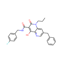 CCCn1c(=O)c(C(=O)NCc2ccc(F)cc2)c(O)c2ncc(Cc3ccccc3)cc21 ZINC000102897270