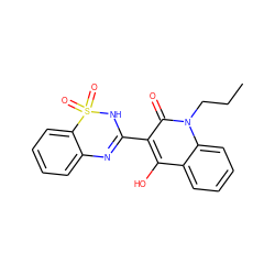 CCCn1c(=O)c(C2=Nc3ccccc3S(=O)(=O)N2)c(O)c2ccccc21 ZINC000100689154