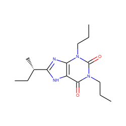 CCCn1c(=O)c2[nH]c([C@@H](C)CC)nc2n(CCC)c1=O ZINC000012405324