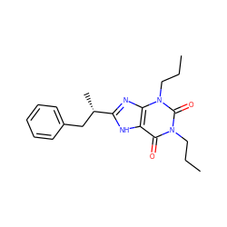 CCCn1c(=O)c2[nH]c([C@@H](C)Cc3ccccc3)nc2n(CCC)c1=O ZINC000012405511