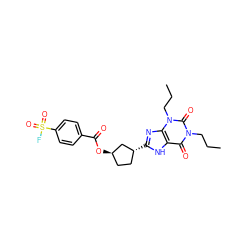 CCCn1c(=O)c2[nH]c([C@@H]3CC[C@@H](OC(=O)c4ccc(S(=O)(=O)F)cc4)C3)nc2n(CCC)c1=O ZINC000012405666