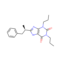 CCCn1c(=O)c2[nH]c([C@H](C)Cc3ccccc3)nc2n(CCC)c1=O ZINC000012405289