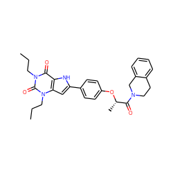 CCCn1c(=O)c2[nH]c(-c3ccc(O[C@@H](C)C(=O)N4CCc5ccccc5C4)cc3)cc2n(CCC)c1=O ZINC000029057369