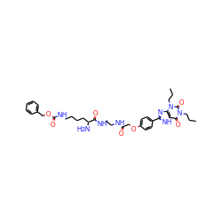 CCCn1c(=O)c2[nH]c(-c3ccc(OCC(=O)NCCNC(=O)[C@@H](N)CCCCNC(=O)OCc4ccccc4)cc3)nc2n(CCC)c1=O ZINC000029557943