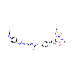 CCCn1c(=O)c2[nH]c(-c3ccc(OCC(=O)NCCNC(=S)Nc4ccc(N=C=S)cc4)cc3)nc2n(CCC)c1=O ZINC000026000153