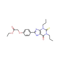 CCCn1c(=O)c2[nH]c(-c3ccc(OCC(=O)OCC)cc3)nc2n(CCC)c1=S ZINC000029553078