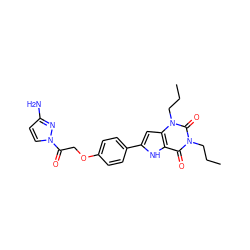 CCCn1c(=O)c2[nH]c(-c3ccc(OCC(=O)n4ccc(N)n4)cc3)cc2n(CCC)c1=O ZINC000013678910