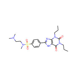 CCCn1c(=O)c2[nH]c(-c3ccc(S(=O)(=O)N(C)CCN(C)C)cc3)nc2n(CCC)c1=O ZINC000012405386