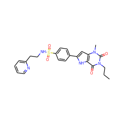 CCCn1c(=O)c2[nH]c(-c3ccc(S(=O)(=O)NCCc4ccccn4)cc3)cc2n(C)c1=O ZINC000034800799