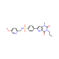 CCCn1c(=O)c2[nH]c(-c3ccc(S(=O)(=O)NCc4ccc(OC)cn4)cc3)cc2n(C)c1=O ZINC000034800815