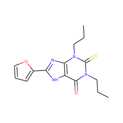 CCCn1c(=O)c2[nH]c(-c3ccco3)nc2n(CCC)c1=S ZINC000029549109