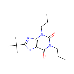 CCCn1c(=O)c2[nH]c(C(C)(C)C)nc2n(CCC)c1=O ZINC000012405328