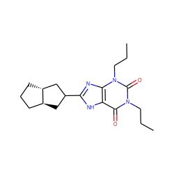 CCCn1c(=O)c2[nH]c(C3C[C@H]4CCC[C@@H]4C3)nc2n(CCC)c1=O ZINC000026501524