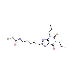 CCCn1c(=O)c2[nH]c(CCCCCNC(=O)CBr)nc2n(CCC)c1=O ZINC000012405648