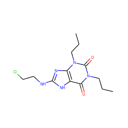 CCCn1c(=O)c2[nH]c(NCCCl)nc2n(CCC)c1=O ZINC000012405640