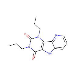 CCCn1c(=O)c2[nH]c3cccnc3c2n(CCC)c1=O ZINC000043019360