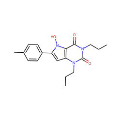 CCCn1c(=O)c2c(cc(-c3ccc(C)cc3)n2O)n(CCC)c1=O ZINC000040379783