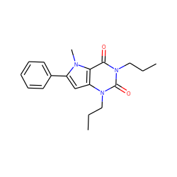 CCCn1c(=O)c2c(cc(-c3ccccc3)n2C)n(CCC)c1=O ZINC000012405595