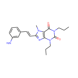 CCCn1c(=O)c2c(nc(/C=C/c3cccc(N)c3)n2C)n(CCC)c1=O ZINC000013826997