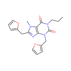 CCCn1c(=O)c2c(nc(Cc3ccco3)n2C)n(Cc2ccco2)c1=O ZINC000045349500