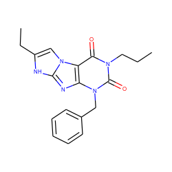 CCCn1c(=O)c2c(nc3[nH]c(CC)cn32)n(Cc2ccccc2)c1=O ZINC000013648060