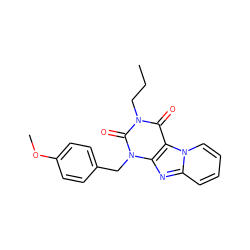 CCCn1c(=O)c2c(nc3ccccn32)n(Cc2ccc(OC)cc2)c1=O ZINC000013475113