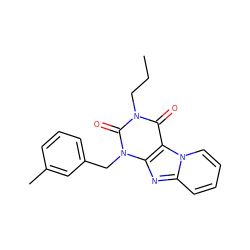 CCCn1c(=O)c2c(nc3ccccn32)n(Cc2cccc(C)c2)c1=O ZINC000013475114