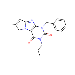 CCCn1c(=O)c2c(nc3n2CC(C)=C3)n(Cc2ccccc2)c1=O ZINC000013648040