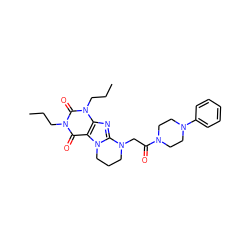 CCCn1c(=O)c2c(nc3n2CCCN3CC(=O)N2CCN(c3ccccc3)CC2)n(CCC)c1=O ZINC000103248643