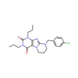 CCCn1c(=O)c2c(nc3n2CCCN3Cc2ccc(Cl)cc2)n(CCC)c1=O ZINC000028873987