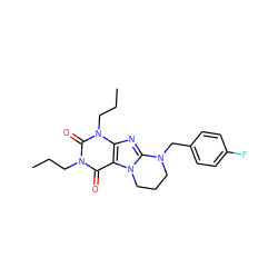 CCCn1c(=O)c2c(nc3n2CCCN3Cc2ccc(F)cc2)n(CCC)c1=O ZINC000028874006