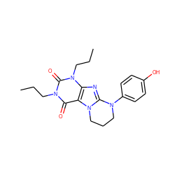 CCCn1c(=O)c2c(nc3n2CCCN3c2ccc(O)cc2)n(CCC)c1=O ZINC000653838803