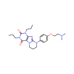 CCCn1c(=O)c2c(nc3n2CCCN3c2ccc(OCCN(C)C)cc2)n(CCC)c1=O ZINC000653838811